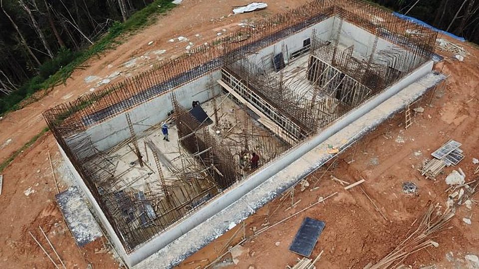 Concrete valve chamber under construction